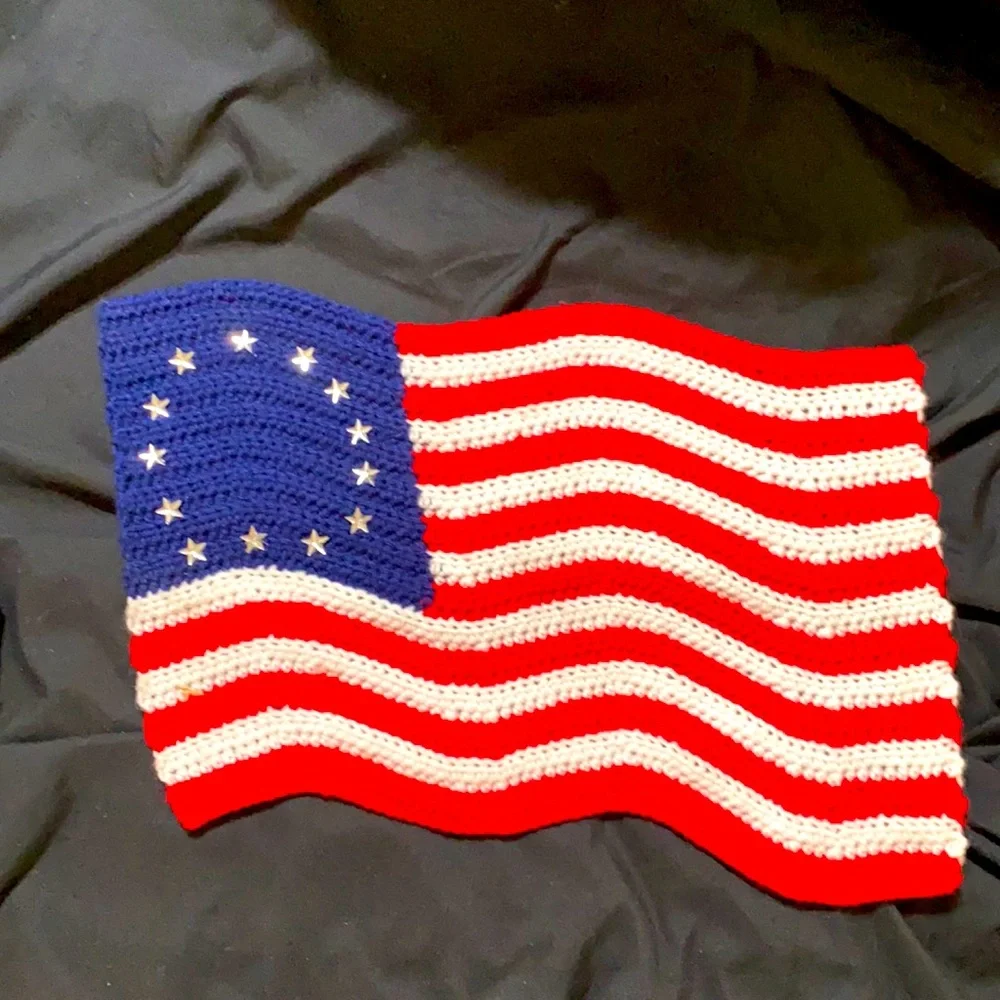 6 handmade place mats wavy United Stats flag 🇺🇸